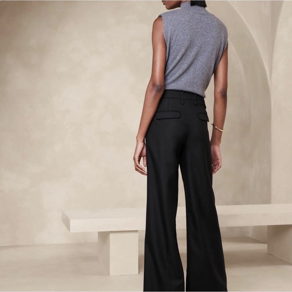 Banana Republic Black Wide-Leg Dress Pants